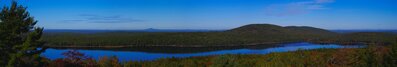 Panorama of Eagle Lake taken from the drive up Cadillac Mountain.