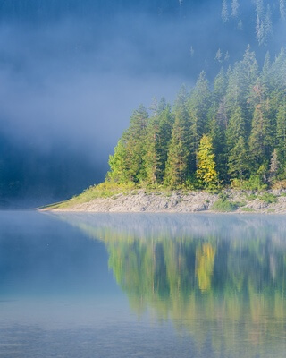 Morning mists at Black Lake, Durmitor national park