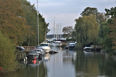 Boats moored on the River Avon