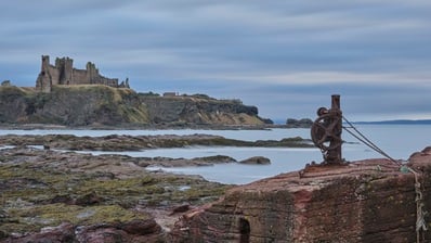 Tantallon Castle and Seacliff Harbour winding gear