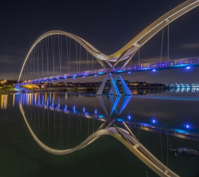 Image of View of the Infinity Bridge, Stockton on Tees - View of the Infinity Bridge, Stockton on Tees