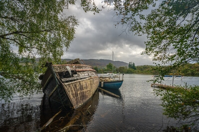 instagram locations in Scotland - Derelict Boats - Fort Augustus, Loch Ness