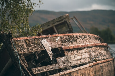 Image of Derelict Boats - Fort Augustus, Loch Ness - Derelict Boats - Fort Augustus, Loch Ness