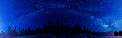 Panorama of The Milky Way shot on a moonless night in July