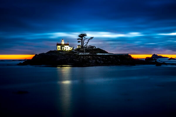 Sunset image of the lighthouse
