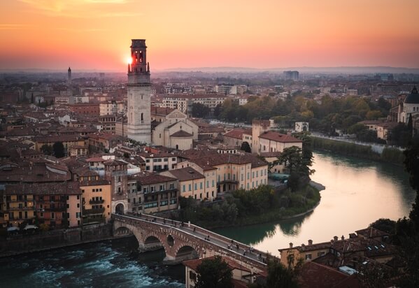 Verona at sunset