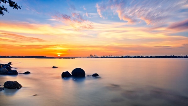 Sunset at Punggol Beach, 2021.