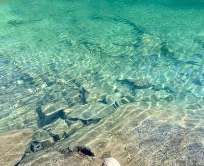 Very clear and COLD water.