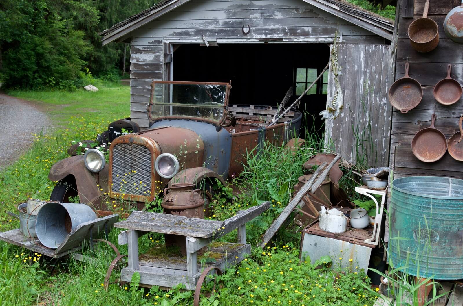 Image of Old Car and Farm Implement Collection by Steve West
