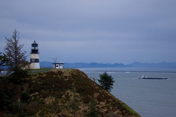 As seen from the Lewis & Clark Interpretive Center.  Access to the lighthouse is presently off limits which is controlled by the USCG.