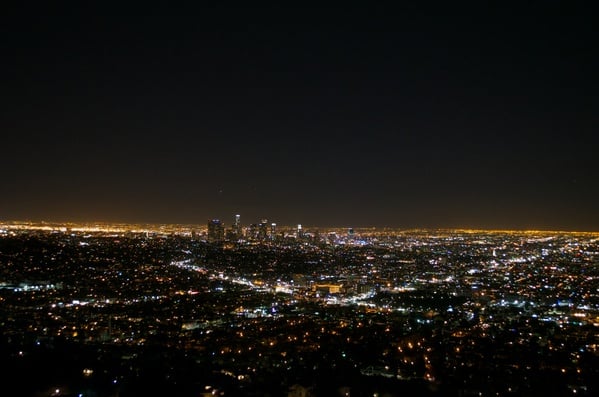 The City lights of Los Angeles as seen from the Griffith Observatory