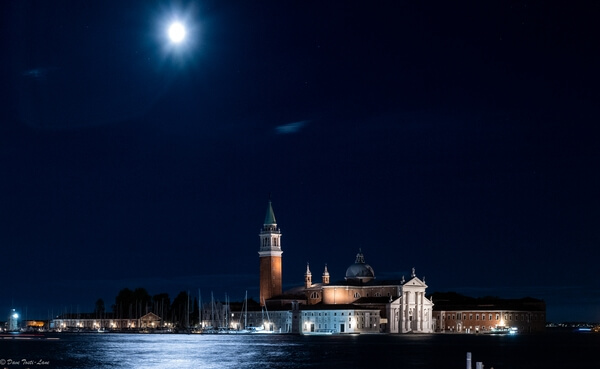 Chiesa di San Giorgio Maggiore in the moonlight from near the Piazzo San Marco.