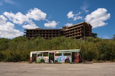 Derelict bus & hotel