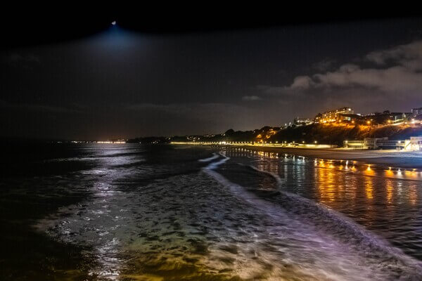 Night view from Bournemouth pier.