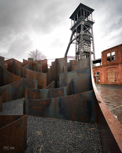 Labyrinth - sculptural maze of steel.
