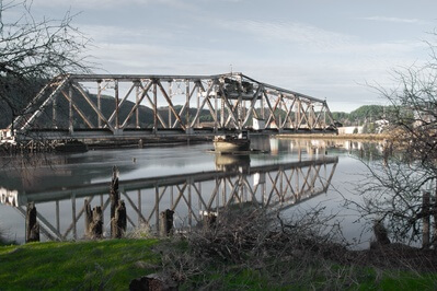 Image of The Abandoned Willapa River Swing Bridge - The Abandoned Willapa River Swing Bridge