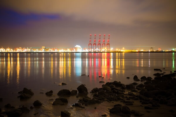 Liverpool Container base - across the water from New Brighton. 