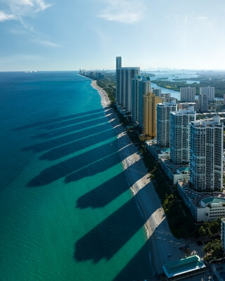 Visit Sunny Isles later in the day and catch some great shadows from the tall sky scrappers along the beach.