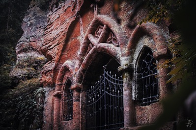 Chapel and hermitages carved in sandstone rocks