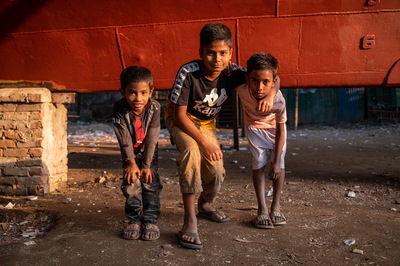 Kids from the neighboring slum
