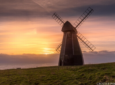 Rottingdean windmill at dusk