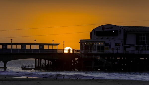 Bournemouth Pier sunset silhouette 