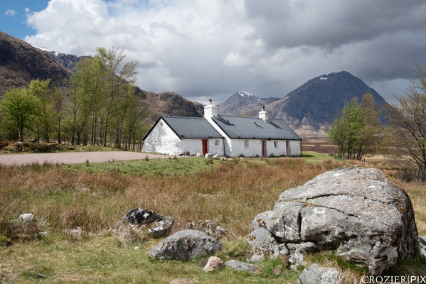 Blackrock Cottage with the Buachaille behind
