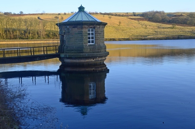 Showing one of the valve houses adjacent to Fernilee dam.