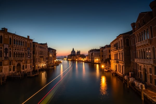 View from Ponte dell'Accademia, Venice at sunrise