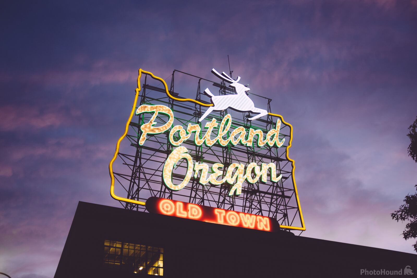 Image of Portland White Stag Sign by Team PhotoHound