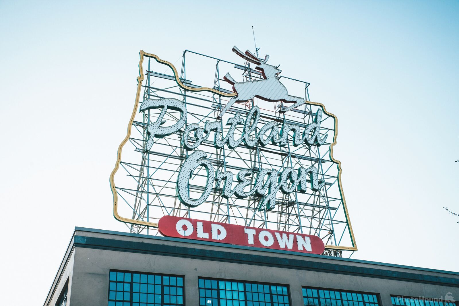 Image of Portland White Stag Sign by Team PhotoHound