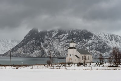 instagram spots in Norway - Gimsøy Church