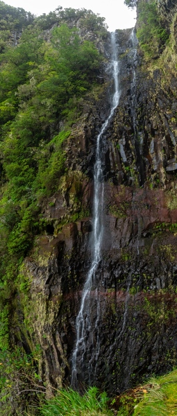 Panoramic shot of the (visible) whole Risco Waterfall