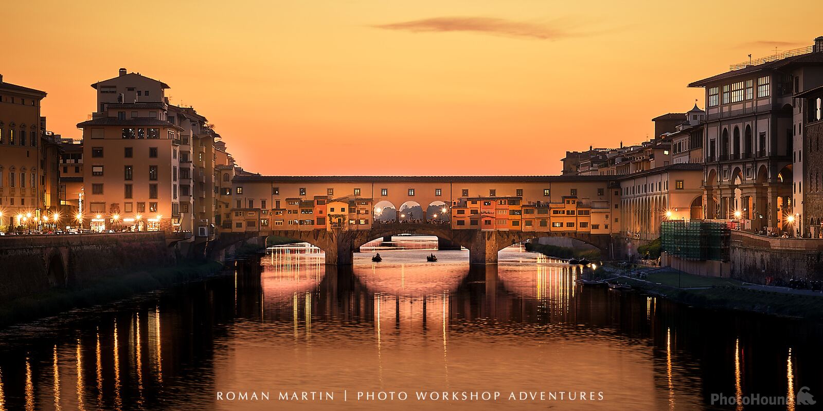 Image of Arno River & Ponte Vecchio, Florence by Roman Martin