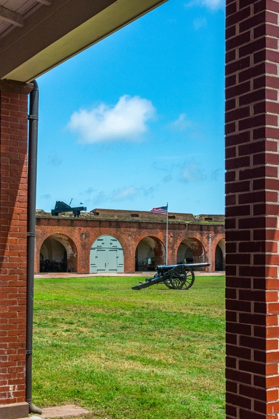 View of the fort interior across parade ground toward the north rampart taken from the main gate.
