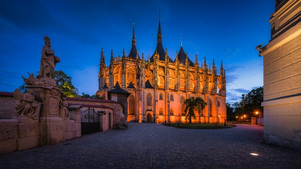 Blue hour of the St Barbara's Cathedral.