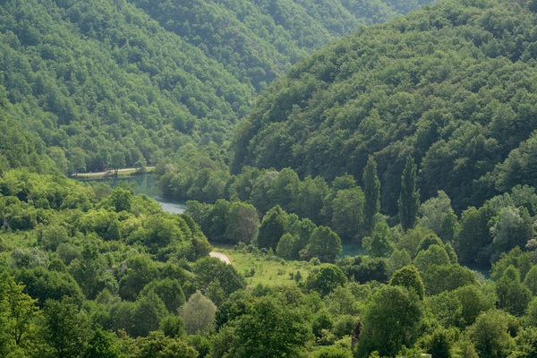 Una river above Štrbački Buk waterfall