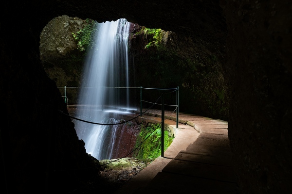 Levada Nova Waterfall from the tunnel