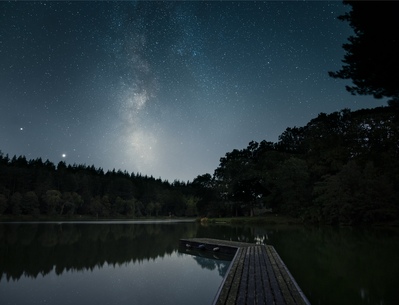 The Milky Way over the lake 