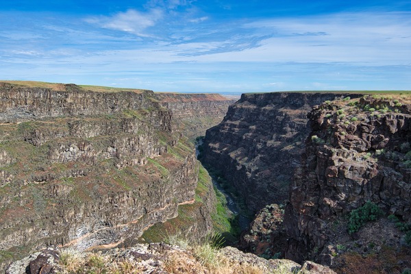 Bruneau Canyon Overlook.  This place is called the Grand Canyon of SW Idaho.  The opposite rim is 1,300 feet away and the distance from the rim to the riverbed is 800 feet.