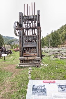 This is a Stamp Mill used at the mine for crushing the rocks to extract the gold.