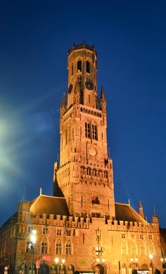 Blue hour Belfried Brugge