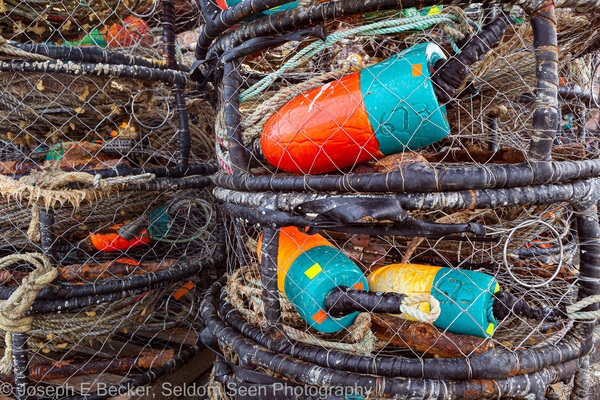 Crab pots can be found stacked in several spots along Nyhus Street and the boat launch, which extends off of Wilson Avenue at the southernmost end of Nyhus Street.