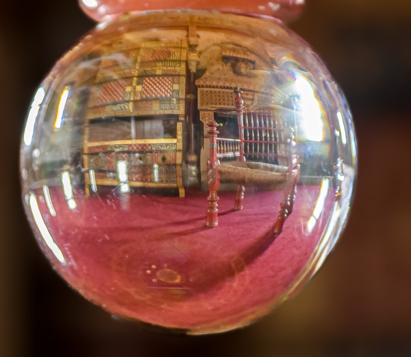 Crystal ball on bedstead in upper tower