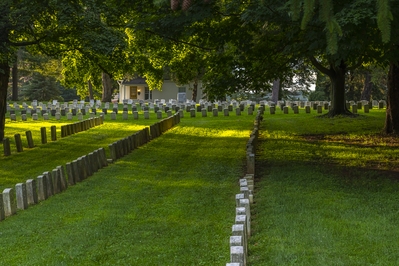 Graves of soldiers who fell at Antietam.