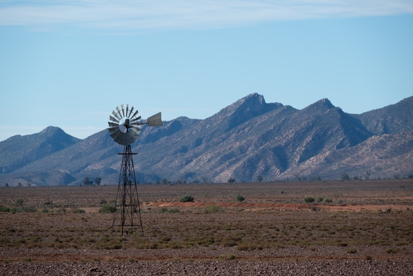 Water windmill with Flinders Range 