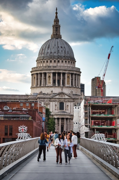 View of St Paul's Cathedral from Millennium Bridge