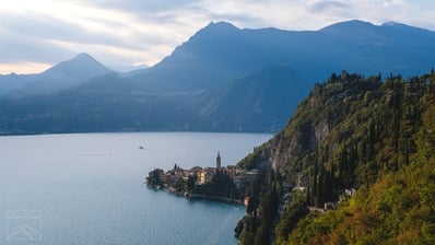 Varenna and the peaks, from the left, of monte Pidaggia, monte Grona, and monte Bregagnino
