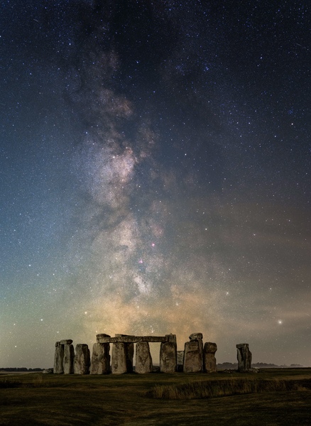 The Milky Way over Stonehenge looking towards the south west from the public right of way path