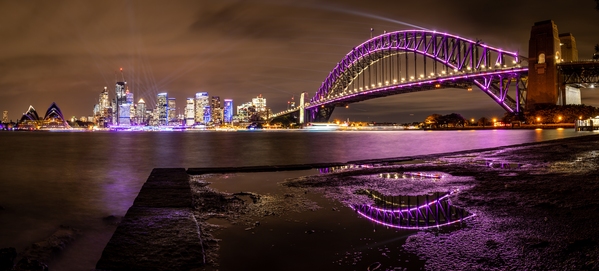 Taken from the infamous puddle spot that can give great reflections of Sydney Harbour Bridge when shooting. Best times to come are after a decent rainfall so the puddle is full. Be careful of splash from the harbour water if the waves are rough.